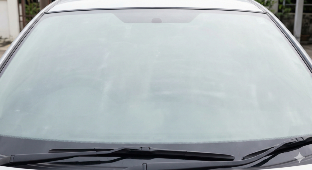 물기를 제거한 자동차 앞유리